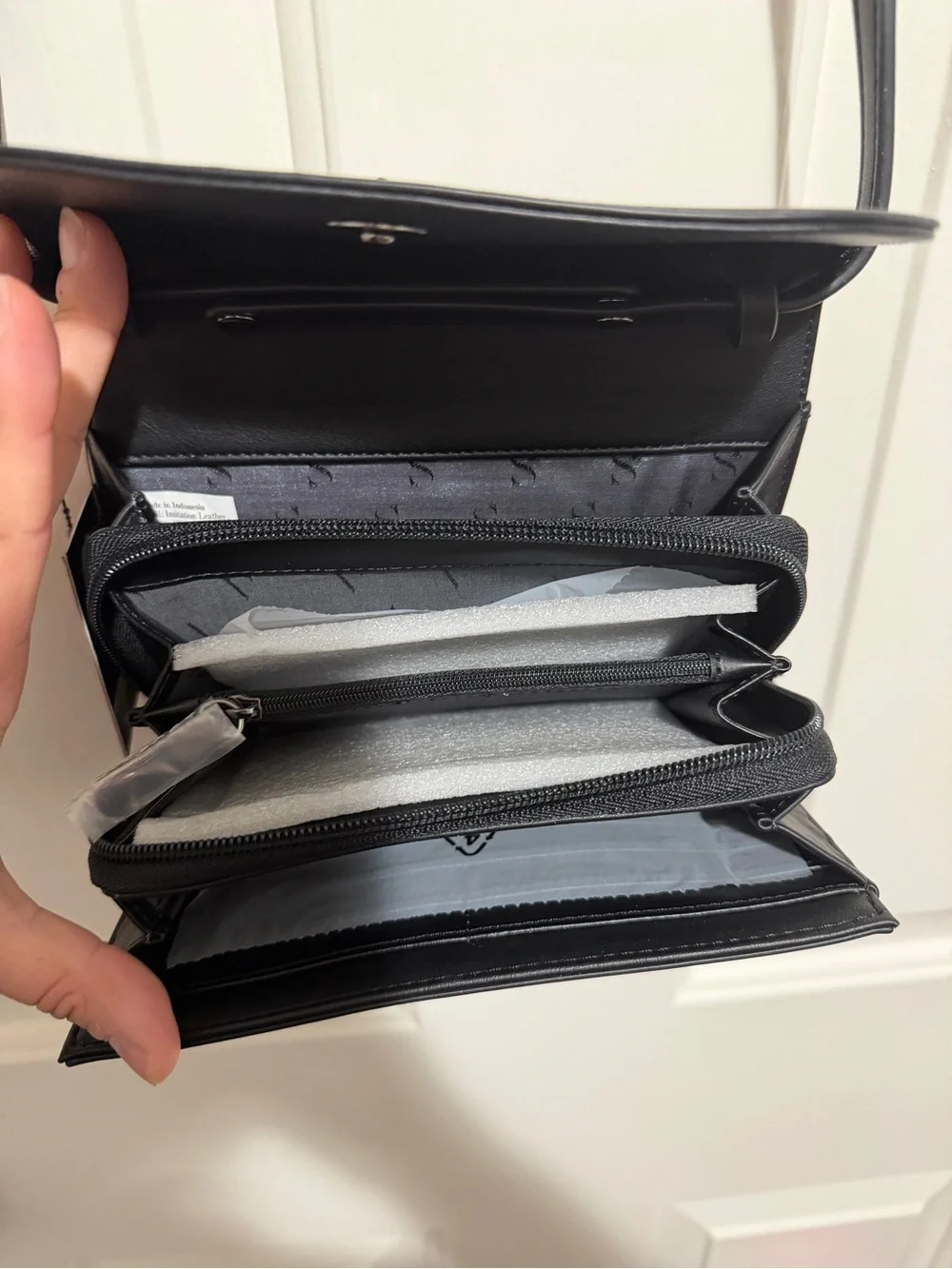 Vera Wang Black imitation Leather Mini Crossbody Shoulder Bag